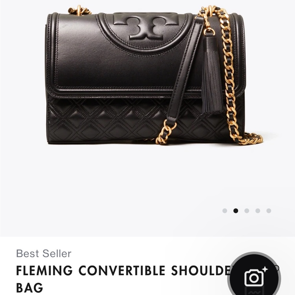NEW TORY BURCH Fleming convertible black bag